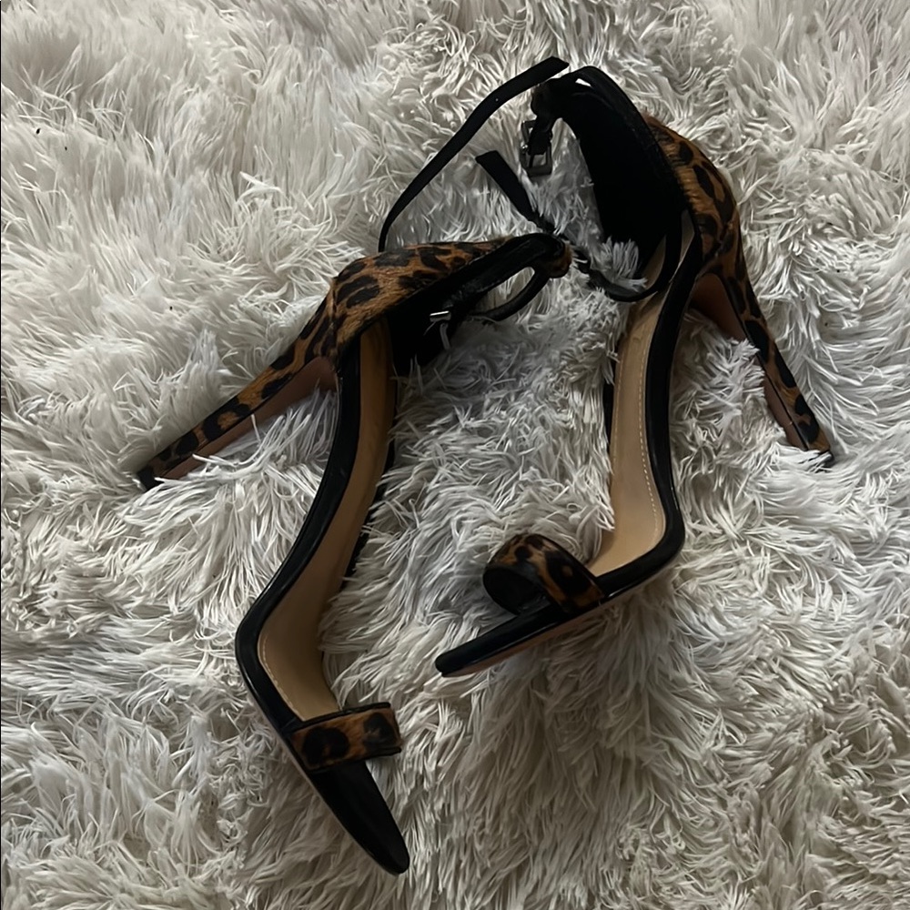 Leopard Print Strappy Heels